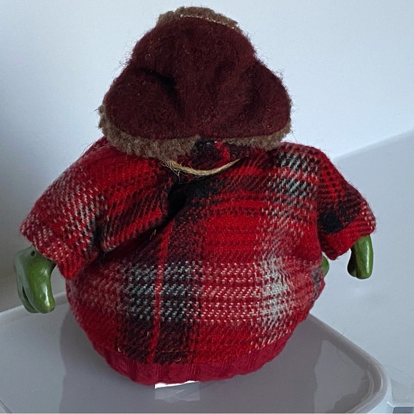 Russ Berrie Frog YUKON Resin Bean Bag Christmas Kathleen Kelly Critter Factory - Picture 5 of 16
